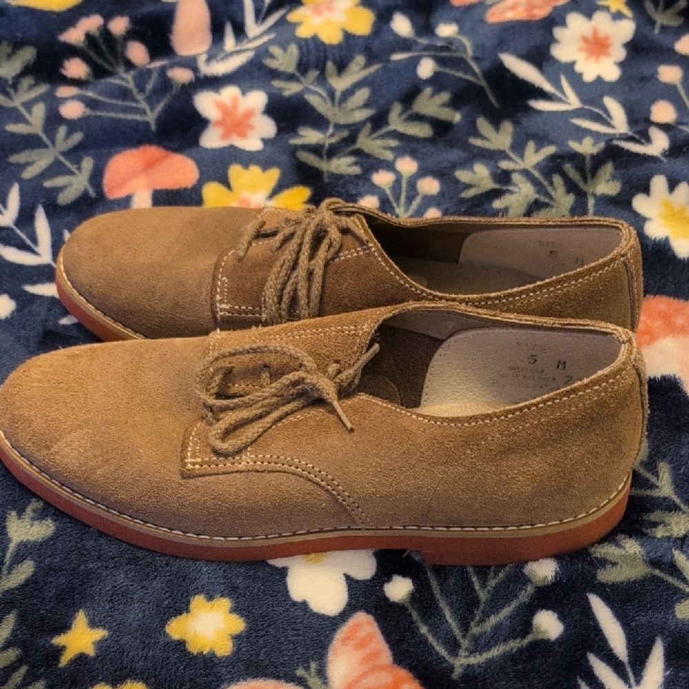 Hush Puppies Brown Oxford Shoes with Suede Finish